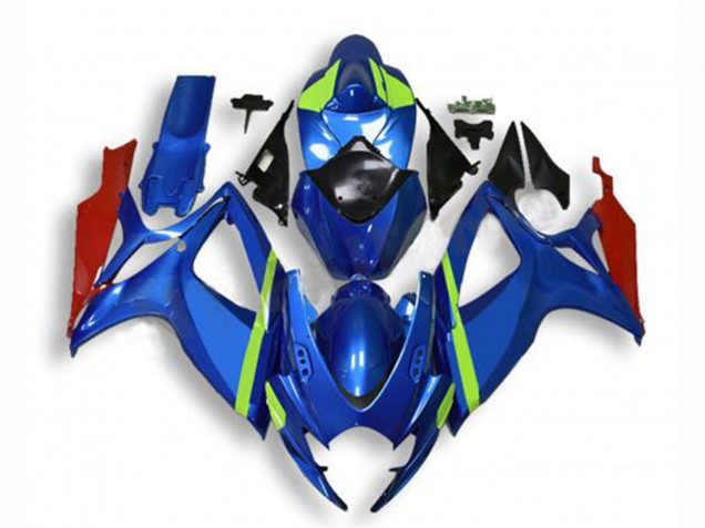 Blau Grün Rot 2006-2007 Suzuki GSXR 600/750 Motorrad Verkleidung