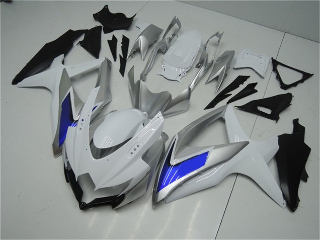 Silber Weiß Blau Schwarz 2008-2010 Suzuki GSXR 600/750 Motorrad Verkleidung