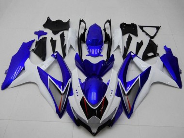 Weiß Blau Schwarz Rot Linie 2008-2010 Suzuki GSXR 600/750 Motorrad Verkleidung
