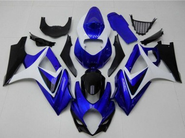Weiß Blau Schwarz Kein Aufkleber 2007-2008 Suzuki GSXR 1000 Motorrad Verkleidung