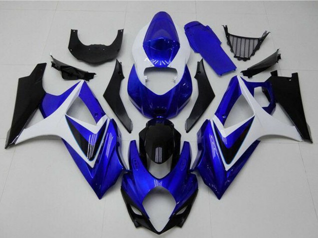 Weiß Blau Schwarz Kein Aufkleber 2007-2008 Suzuki GSXR 1000 Motorrad Verkleidung