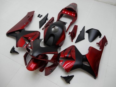 Rot Matt Schwarz Streifen 2003-2004 Honda CBR600RR Motorrad Verkleidung