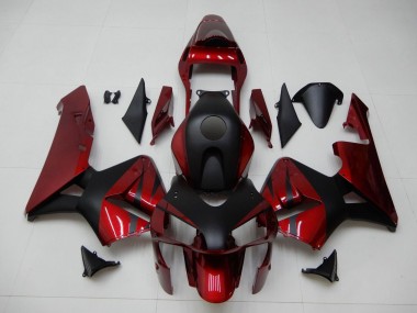 Rot Matt Schwarz Streifen 2003-2004 Honda CBR600RR Motorrad Verkleidung