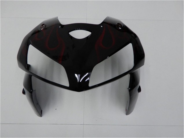 Glänzendes Schwarz Rot Flamme 2005-2006 Honda CBR600RR Motorrad Verkleidung Kit