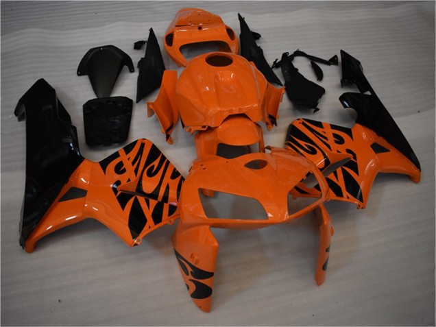 Orange Schwarz Flamme 2005-2006 Honda CBR600RR Motorrad Verkleidung