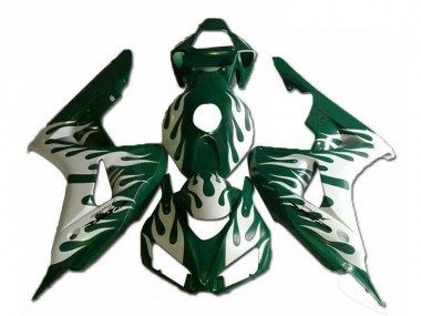 Weiß Grün Flamme 2006-2007 Honda CBR1000RR Motorrad Verkleidung