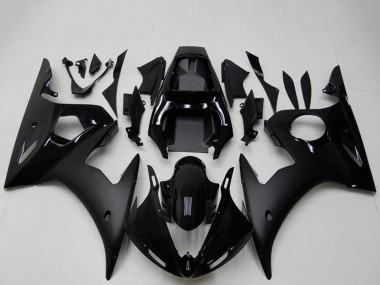 Glänzendes Schwarz Matt Schwarz 2003-2004 Yamaha YZF R6 Motorrad Verkleidung