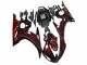 Glänzendes Schwarz Rot Flamme 2003-2004 Yamaha YZF R6 Motorrad Verkleidung