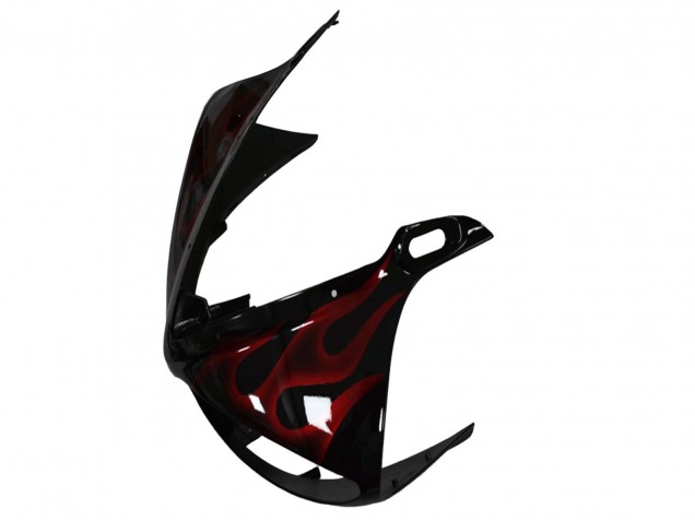 Glänzendes Schwarz Rot Flamme 2003-2004 Yamaha YZF R6 Motorrad Verkleidung