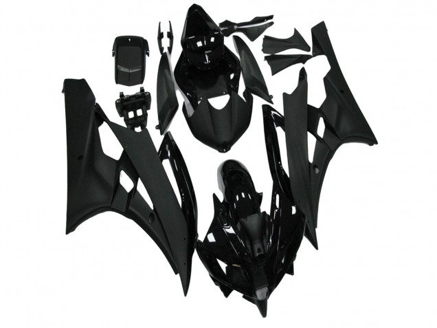 Glänzendes Schwarz Matt Schwarz 2006-2007 Yamaha YZF R6 Motorrad Verkleidung