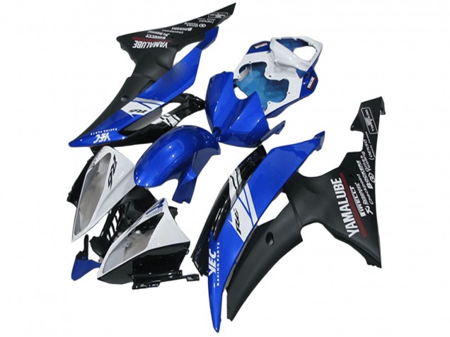 Weiß Blau Matt Schwarz Yamalube 2008-2016 Yamaha YZF R6 Motorrad Verkleidung