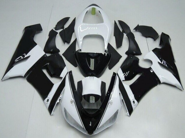 Weiß Glänzendes Schwarz 2005-2006 Kawasaki ZX6R Motorrad Verkleidung