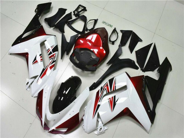 Weiß Schwarz Rot 2007-2008 Kawasaki ZX6R Motorrad Verkleidung