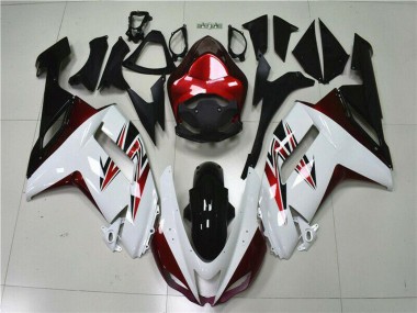 Weiß Schwarz Rot 2007-2008 Kawasaki ZX6R Motorrad Verkleidung