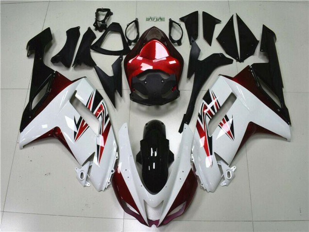Weiß Schwarz Rot 2007-2008 Kawasaki ZX6R Motorrad Verkleidung