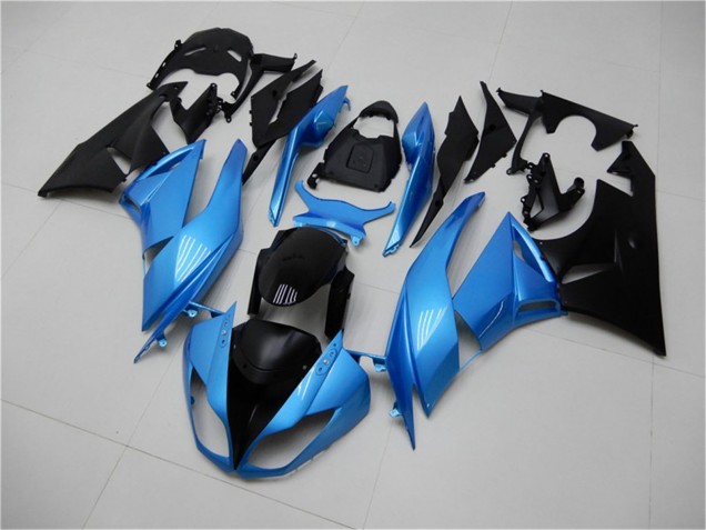 Hellblau Glänzendes Schwarz 2009-2012 Kawasaki ZX6R Motorrad Verkleidung