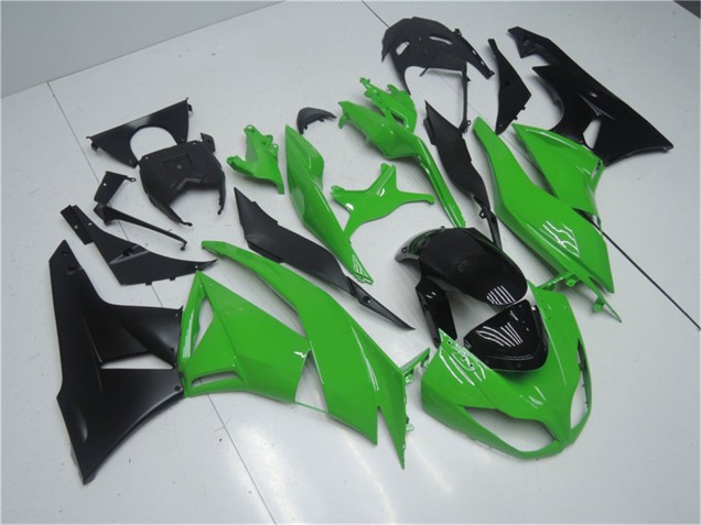 Grün Glänzendes Schwarz 2009-2012 Kawasaki ZX6R Motorrad Verkleidung Kit