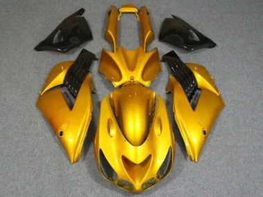 Gold Glänzendes Schwarz 2006-2011 Kawasaki ZX14R ZZR1400 Motorrad Verkleidung