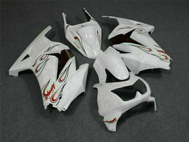 Weiß Rot 2008-2012 Kawasaki EX250 Motorrad Verkleidung