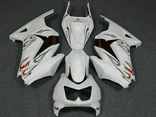 Weiß Rot 2008-2012 Kawasaki EX250 Motorrad Verkleidung