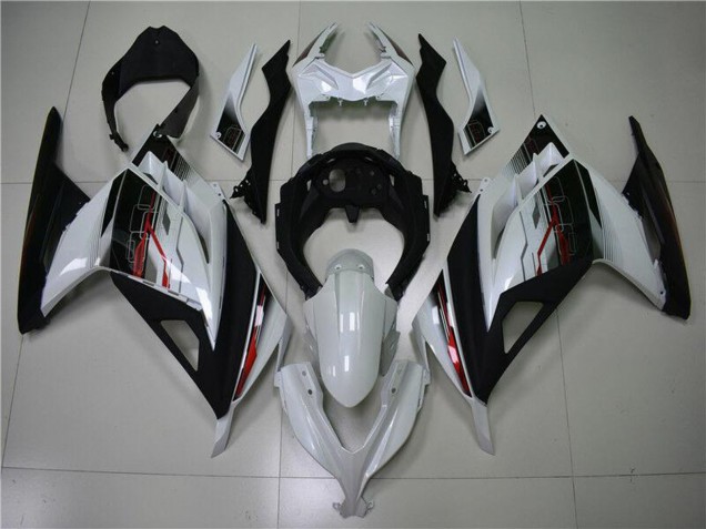 Weiß Rot Schwarz 2013-2024 Kawasaki Ninja 300 EX300R Motorrad Verkleidung