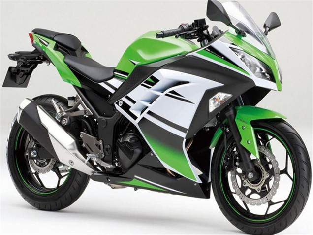 Grün Weiß Schwarz Streifen 2013-2024 Kawasaki Ninja 300 EX300R Motorrad Verkleidung