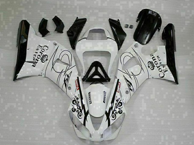 Weiß Schwarz Corona Extra 2000-2001 Yamaha YZF R1 Motorrad Verkleidung