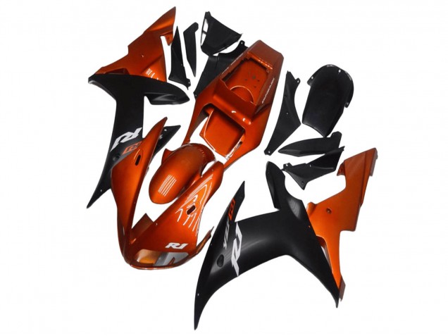 Orange Matt Schwarz 2002-2003 Yamaha YZF R1 Motorrad Verkleidung