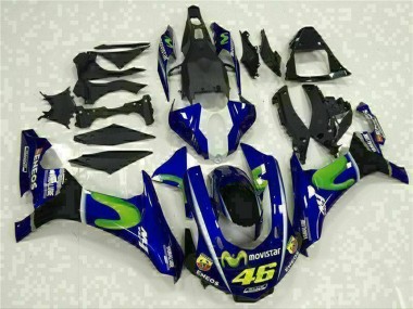 Blau Silber Schwarz Grün MoviStar 2015-2019 Yamaha YZF R1 Motorrad Verkleidung