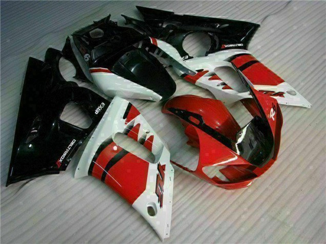 Weiß Rot Glänzendes Schwarz 1998-2002 Yamaha YZF R6 Motorrad Verkleidung