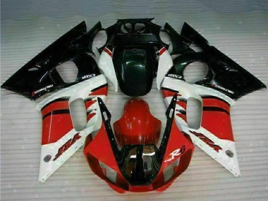 Weiß Rot Glänzendes Schwarz 1998-2002 Yamaha YZF R6 Motorrad Verkleidung