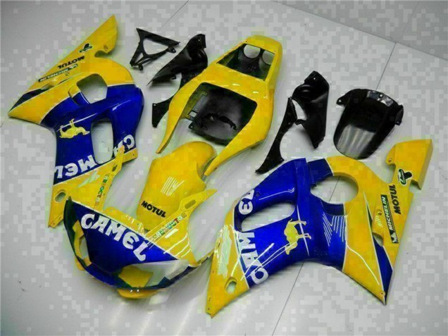 Gelb Blau Weiß Kamel Motul 1998-2002 Yamaha YZF R6 Motorrad Verkleidung