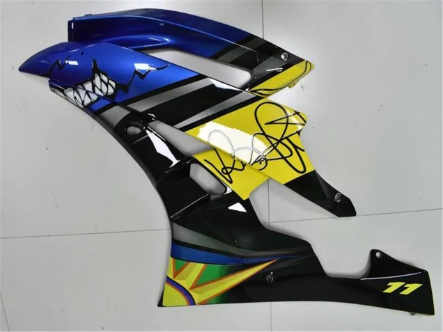 Blau Gelb Glänzendes Schwarz Hai 2006-2007 Yamaha YZF R6 Motorrad Verkleidung