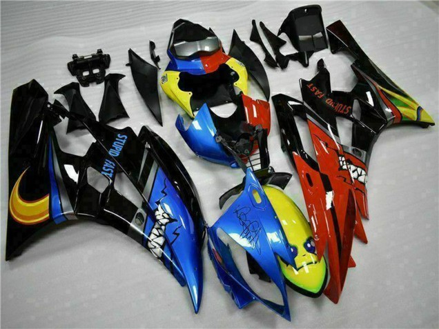 Gelb Blau Rot Glänzendes Schwarz Hai 2006-2007 Yamaha YZF R6 Motorrad Verkleidung