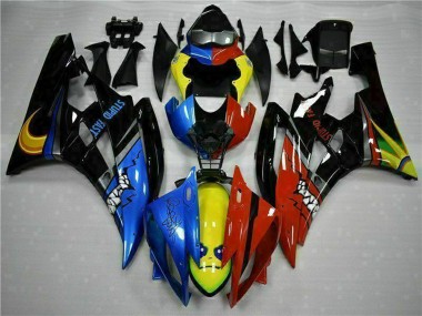 Gelb Blau Rot Glänzendes Schwarz Hai 2006-2007 Yamaha YZF R6 Motorrad Verkleidung