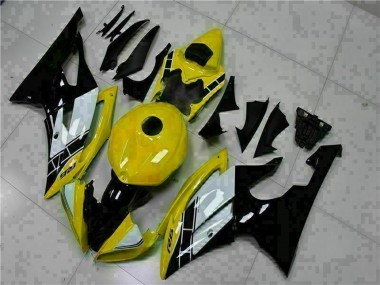 Gelb Weiß Glänzendes Schwarz 2008-2016 Yamaha YZF R6 Motorrad Verkleidung