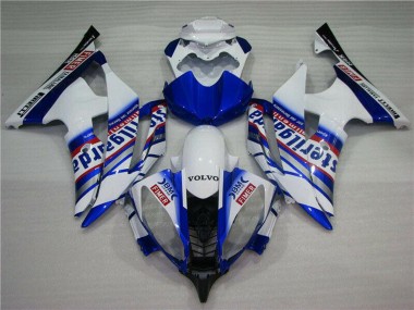 Weiß Blau Rot Sterilgarda Volvo Fimer Yamalube 2008-2016 Yamaha YZF R6 Motorrad Verkleidung