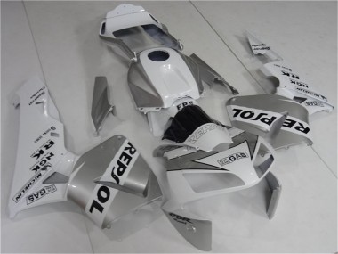 Weiß Silber Schwarz Repsol 2003-2004 Honda CBR600RR Motorrad Verkleidung