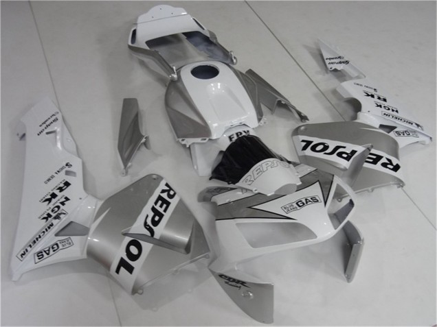 Weiß Silber Schwarz Repsol 2003-2004 Honda CBR600RR Motorrad Verkleidung