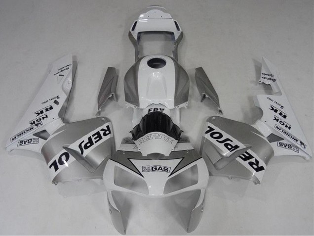 Weiß Silber Schwarz Repsol 2003-2004 Honda CBR600RR Motorrad Verkleidung