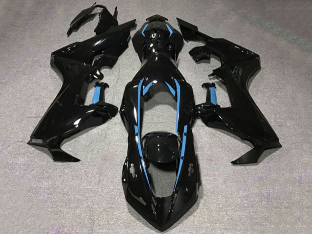 Glänzendes Schwarz Hellblau Linie 2017-2023 Honda CBR1000RR Motorrad Verkleidung