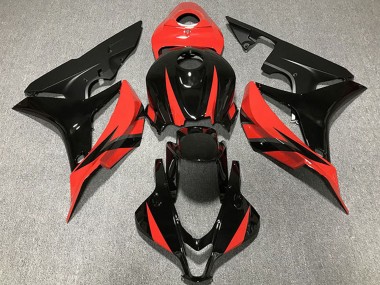 Rot Glänzendes Schwarz 2007-2008 Honda CBR600RR Motorrad Verkleidung