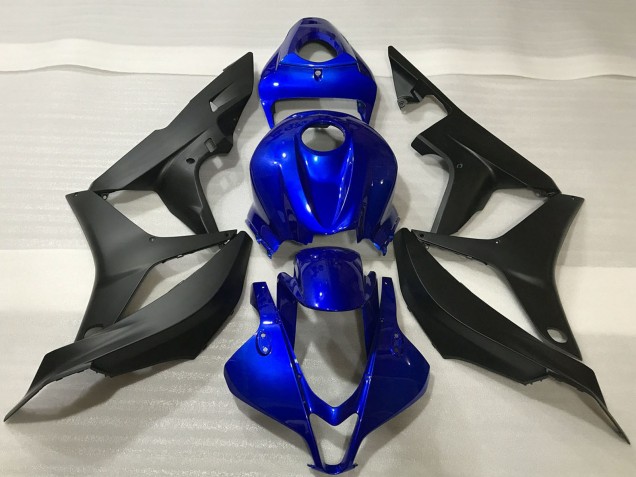 Blau Matt Schwarz 2007-2008 Honda CBR600RR Motorrad Verkleidung Kit