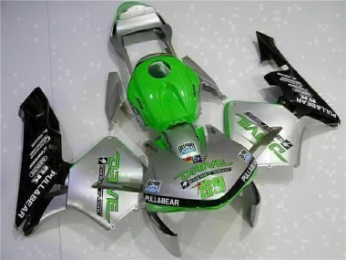Silber Grün Glänzendes Schwarz 2003-2004 Honda CBR600RR Motorrad Verkleidung