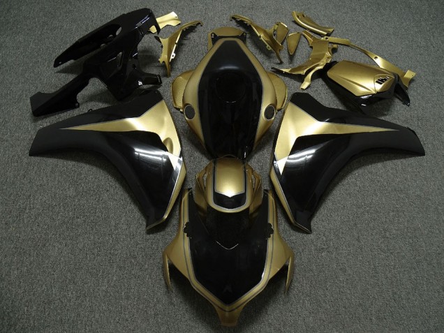 Gold Glänzendes Schwarz 2008-2011 Honda CBR1000RR Motorrad Verkleidung