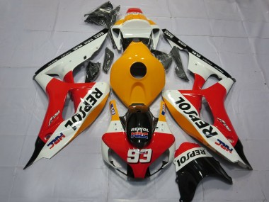 Orange Weiß Rot Glänzendes Schwarz Repsol HRC 93 2006-2007 Honda CBR1000RR Motorrad Verkleidung
