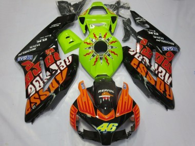 Limetten Grün Orange Glänzendes Schwarz Rossi 46 2004-2005 Honda CBR1000RR Motorrad Verkleidung
