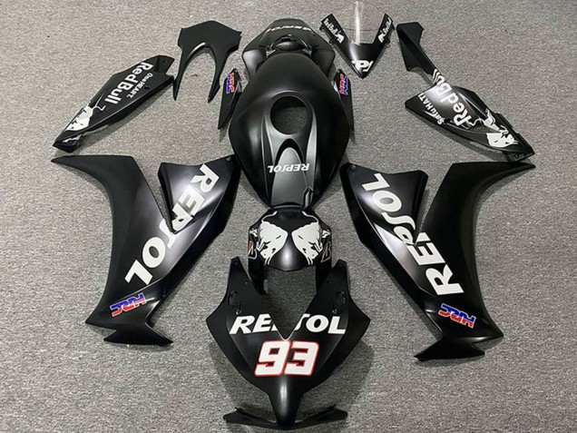 Matt Schwarz Weiß Repsol HRC 93 2012-2016 Honda CBR1000RR Motorrad Verkleidung