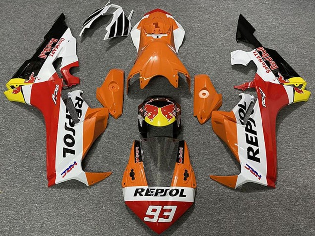 Orange Weiß Gelb Rot Glänzendes Schwarz Red Bull Repsol 93 2017-2023 Honda CBR1000RR Motorrad Verkleidung