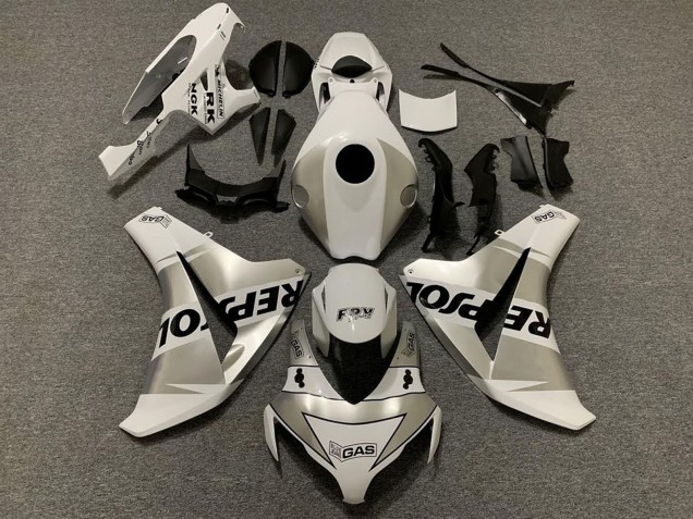 Weiß Silber Schwarz Repsol 2008-2011 Honda CBR1000RR Motorrad Verkleidung